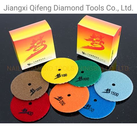 Qifeng 4 Inch 7 Step Granite And Marble Diamond Polishing Pad 100mm