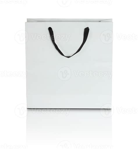 White Paper Bag Isolated With Reflect Floor For Mockup 12228447 Png