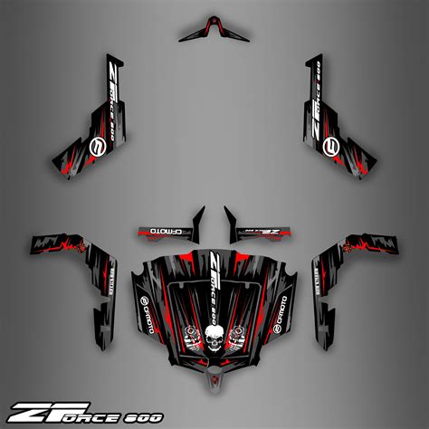 Kit Decoration Dark Red Edition Idgrafix Cf Moto Zforce