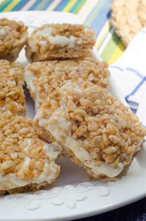Peanut Butter Rice Krispie Ice Cream Sandwiches | Valerie's Kitchen