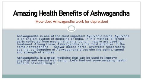 Ppt Amazing Health Benefits Of Ashwagandha Powerpoint Presentation