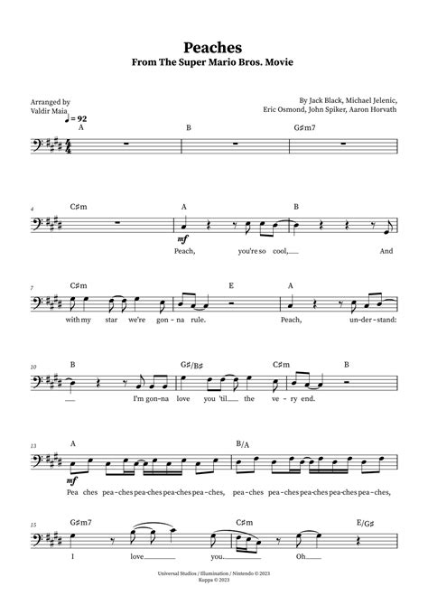 Peaches Arr Valdir Maia By Jack Black Sheet Music For Lead Sheet Fake Book At Sheet Music