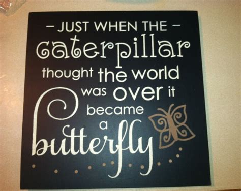 Just When The Caterpillar Thought The World Was Over It Became A Butterfly Hand Painted