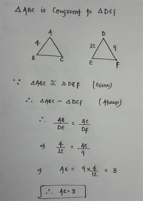 Solved Triangle Abc Is Congruent To Triangle Def If Ab Df