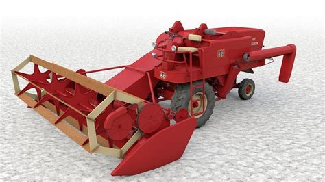 Massey Ferguson Super 92 Combine 1960 3d Model Cgtrader