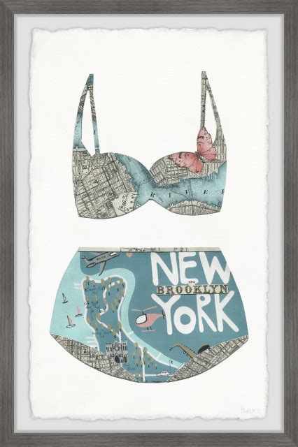 New York Bikini Framed Painting Print X Beach Style Prints And Posters By Parvez