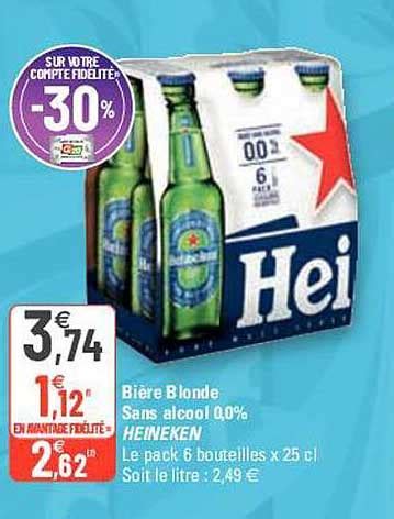 Promo Bi Re Blonde Sans Alcool Heineken Chez G Icatalogue Fr