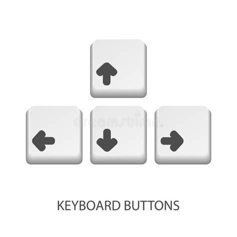 Keyboard Buttons Up Left Down Right - Vector Illustrations Isolated on ...