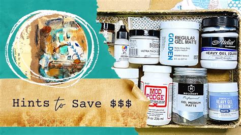 Cost Comparison On Matte Gloss And Gel Mediums For Collage Acrylic