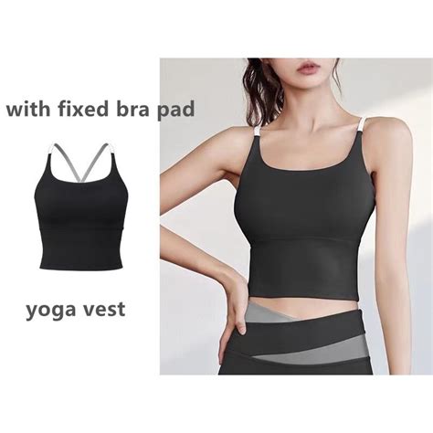 Woman Yoga High Elastic Nude Bra Yoga Vest Sports Fitness Vest Quick Drying Zumba Top Shopee