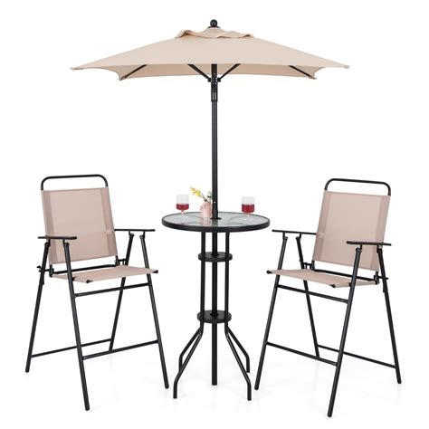 Bistrotafel Met Inklapbare Stoelen En Parasol Delige Balkonmeubels