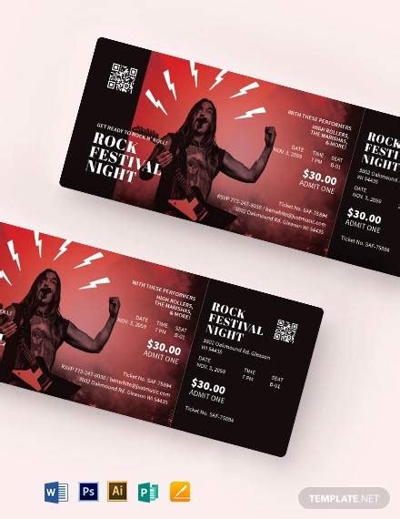 Free 40 Sample Concert Ticket Templates In Ai Ms Word Pages Psd