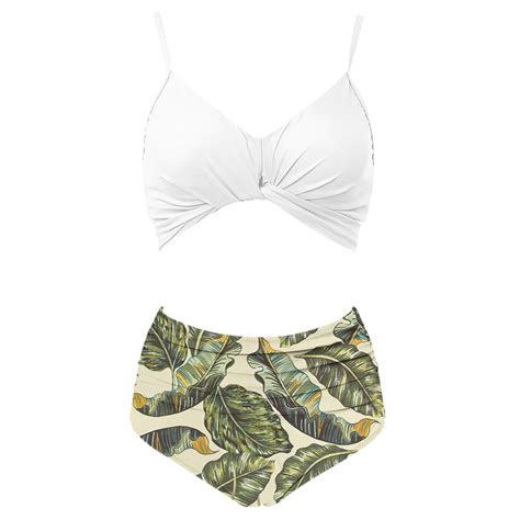 Willbest Bikinis Women Color Pack Print High Waisted Bikini Swimsuit