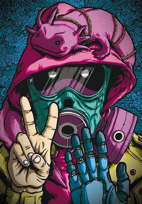 Gangster Gas Mask Graffiti Wallpaper – vultlerorn