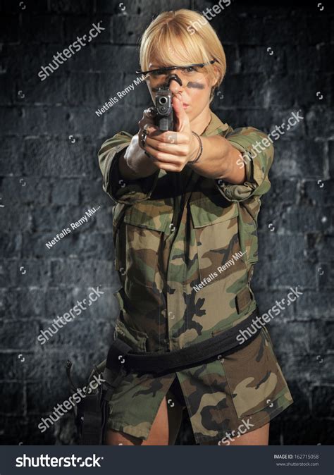 Beautiful Sexy Blonde Girl Gun Stock Photo 162715058 Shutterstock