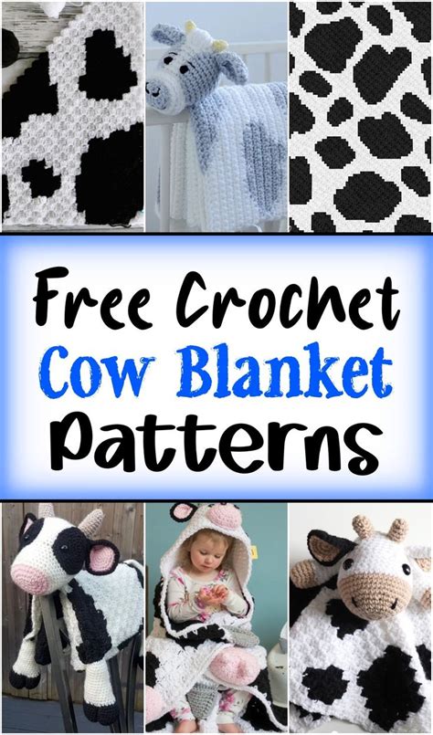 6 Crochet Cow Blanket Patterns For Adorable Wraps Crochet Cow