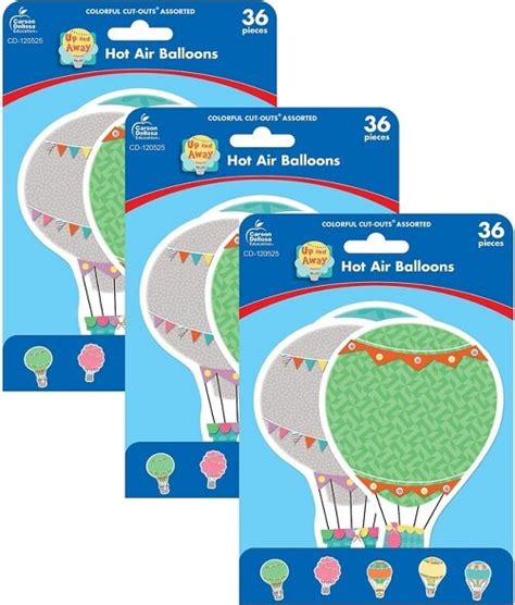 Carson Dellosa Carson Dellosa Education Up And Away Hot Air Balloons Cut Outs Per Pack