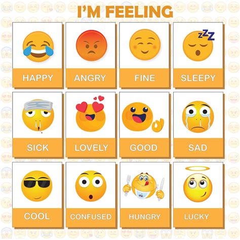 Printable Emotion Emoji Flashcards for Kids and Teens | Feelings Flash ...