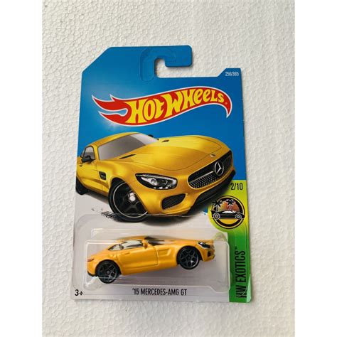HOT WHEELS 風火輪 HOTWHEELS 15 MERCEDES AMG GT 黃色 HW EXOTICS 壓鑄 蝦皮購物