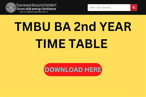 Tmbu Ba 2nd Year Time Table 2023 Revised Nc Regular Private Ba Part