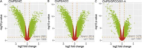 Volcano Plots Depict The Total Gene Expression Profiles Of The