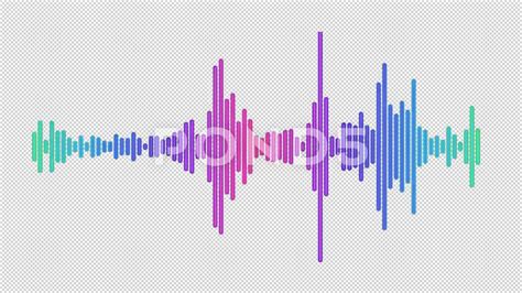 Audio Spectrum Line Waveform Animation On Alpha Channel Background