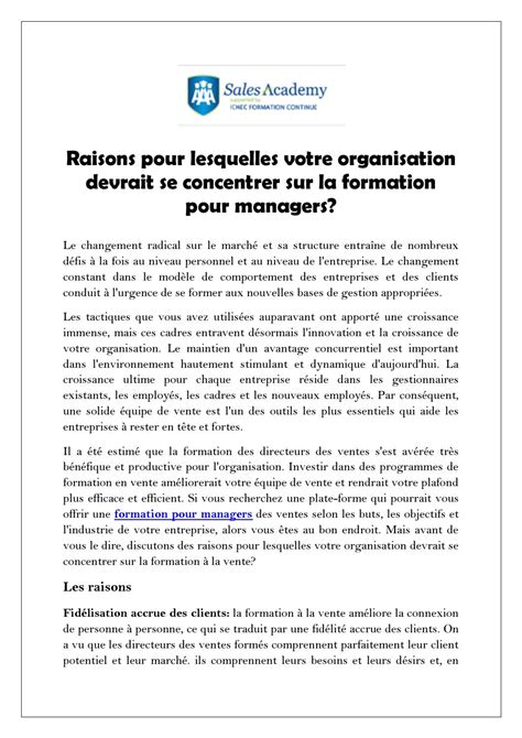 Raisons Pour Lesquelles Votre Organisation Devrait Se Concentrer Sur La