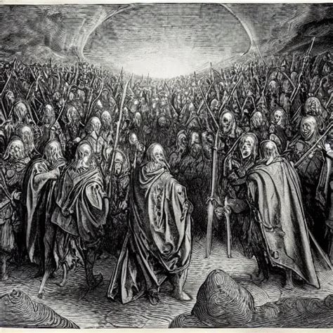 The Fellowship Of The Ring By Gustave Dore And Stable Diffusion