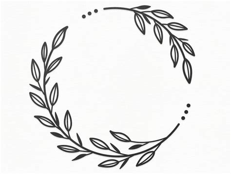 Decorative Leaf Wreath Svg Craft Pattern Flower Svg Wedding Etsy