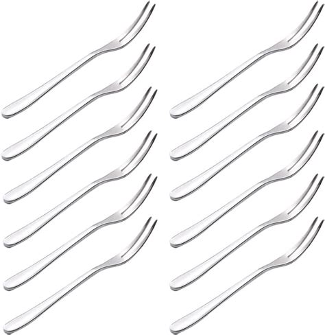 Senzeal Stainless Steel Fruit Forks 2 Prong Mini Fork