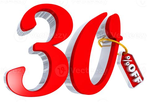 30 Percent Red Offer In 3d 8880305 Png