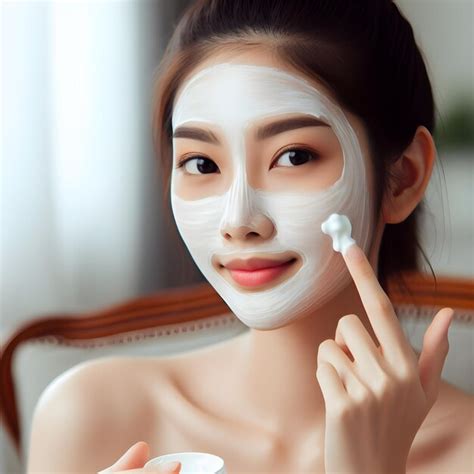 Premium Photo Asian Woman Put Skin Care Cream