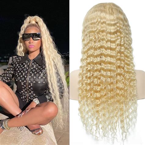 Amazon F Noble 8 40Inch 613 Blonde Lace Front Wigs Human Hair Middle Part 13x1 Long Remy