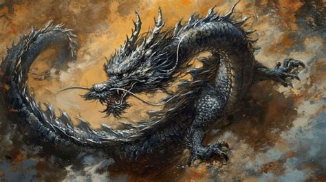 Premium Photo | Fantasy black dragon