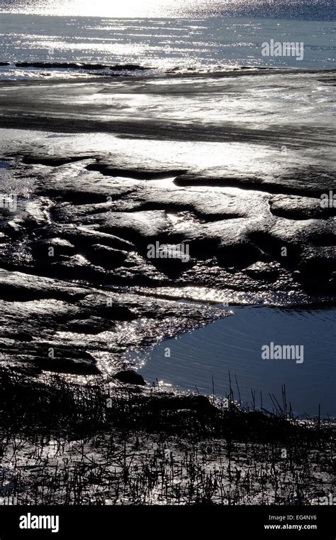 mud flats water river tidal shadow  res stock photography  images