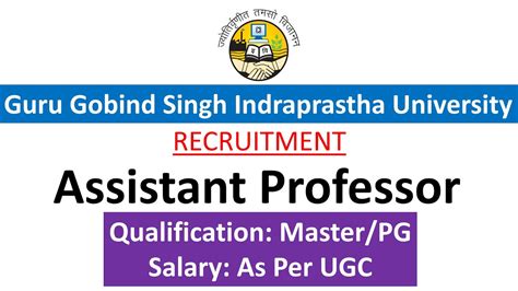 Assistant Professor Job Vacancy In Guru Gobind Singh Indraprastha