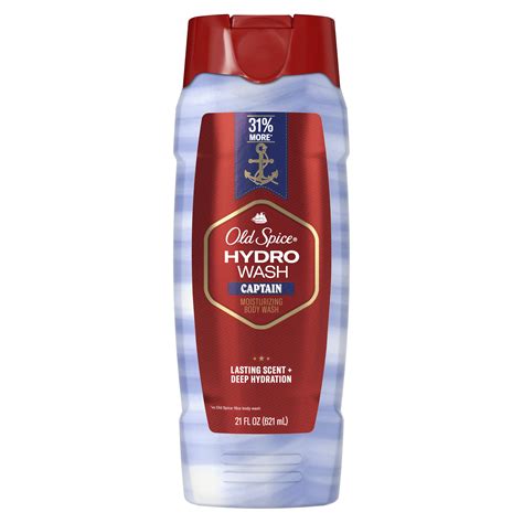 Old Spice Mens Body Wash Moisturizing Hydro Wash Captain Scent 21 Oz