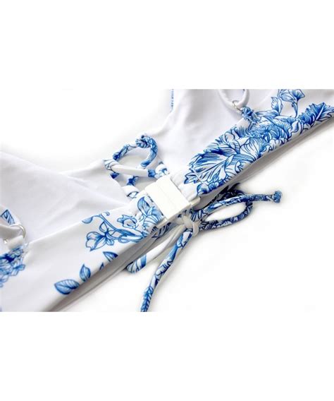 Push Up Swimwear Criss Cross Strappy Two Piece Bikini Set Swimsuit Blue CV12NRMTW5E