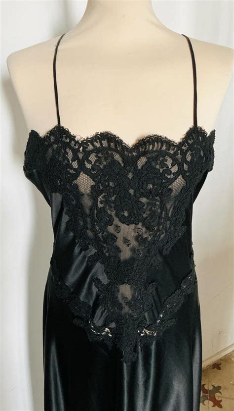 Vintage Jonquil Black Silk Boudoir Lingerie Gem