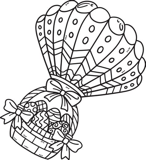 Easter Basket Of Eggs In Hot Air Balloon Isolated 13801501 Vector Art At Vecteezy