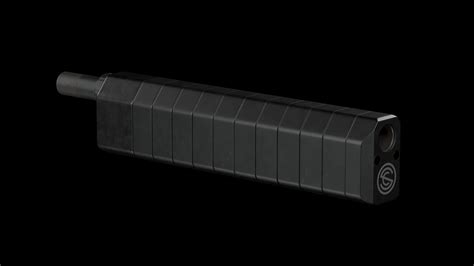 3D Model SILENCERCO SALVO 12GA SHOTGUN SUPPRESSOR VR AR Low Poly