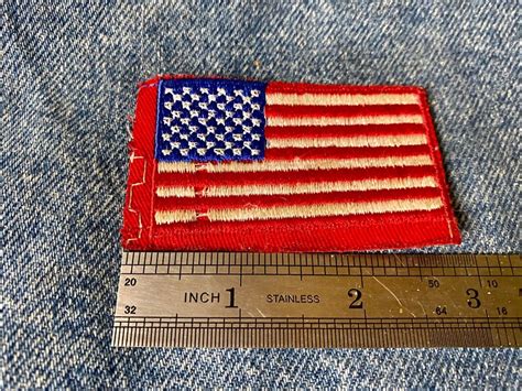 Vintage American Flag Embroidered Cloth Patch Etsy