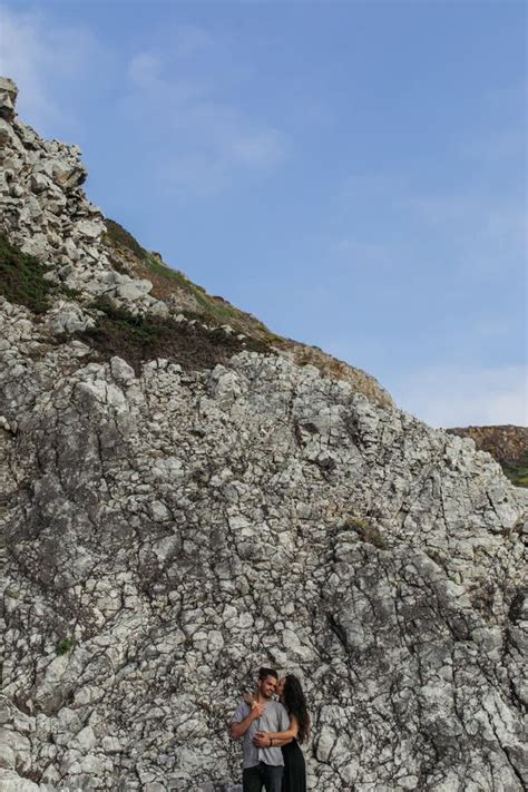 Bearded Man Kissing Brunette Girlfriend With Stock Photo Image Of Love Couple