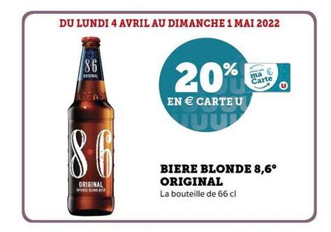 Promo Bière Blonde 8 6 Original chez Hyper U iCatalogue fr