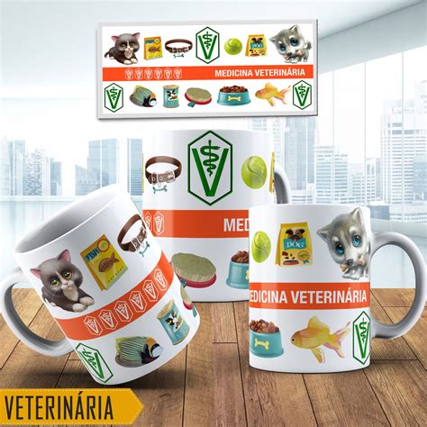 Caneca Medicina Veterinária personalizada nome Elo7