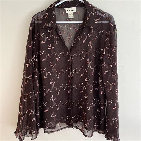 90s Vintage Sheer Button Up Shirt In Wonderful Depop
