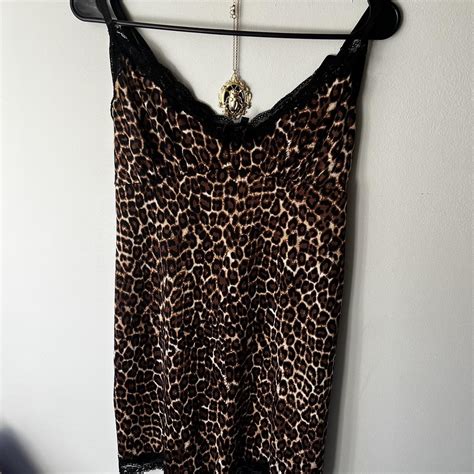 Cheetah Print Lingerie Dress With Bow Depop