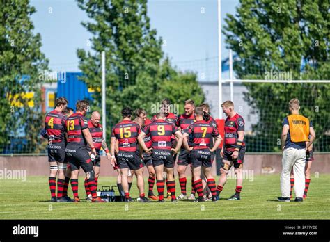 Rugby Spiel Zwischen Nrk Trojan Schwarz Rot Und Stockholm Exiles In