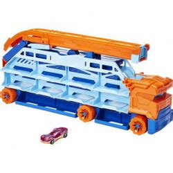 Dječja igračka Hot Wheels City Auto transporter sa stazom za spuštanje s autićima Jeftinije hr