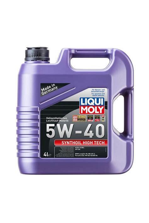 Liqui Moly 5W40 Synthoil High Tech Tam Sentetik Motor Yağı 4 Litre ...